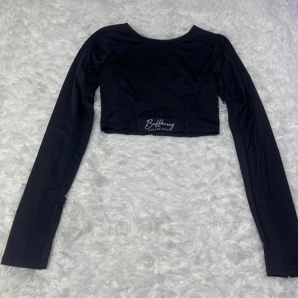 Buff Bunny Black Long Sleeve Crop Top Size S - Picture 5 of 6